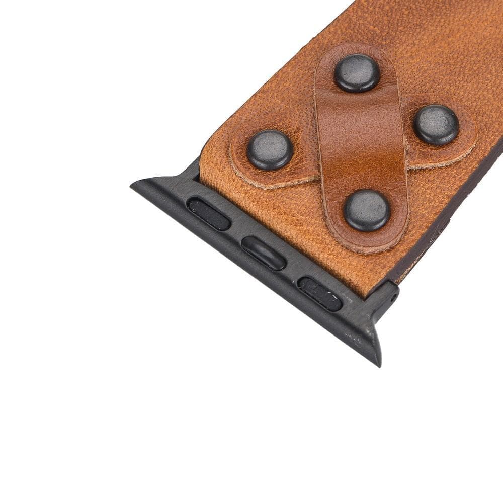Cross with Trok Lederarmband für Apple Watch aus echtem Leder in Schwarz