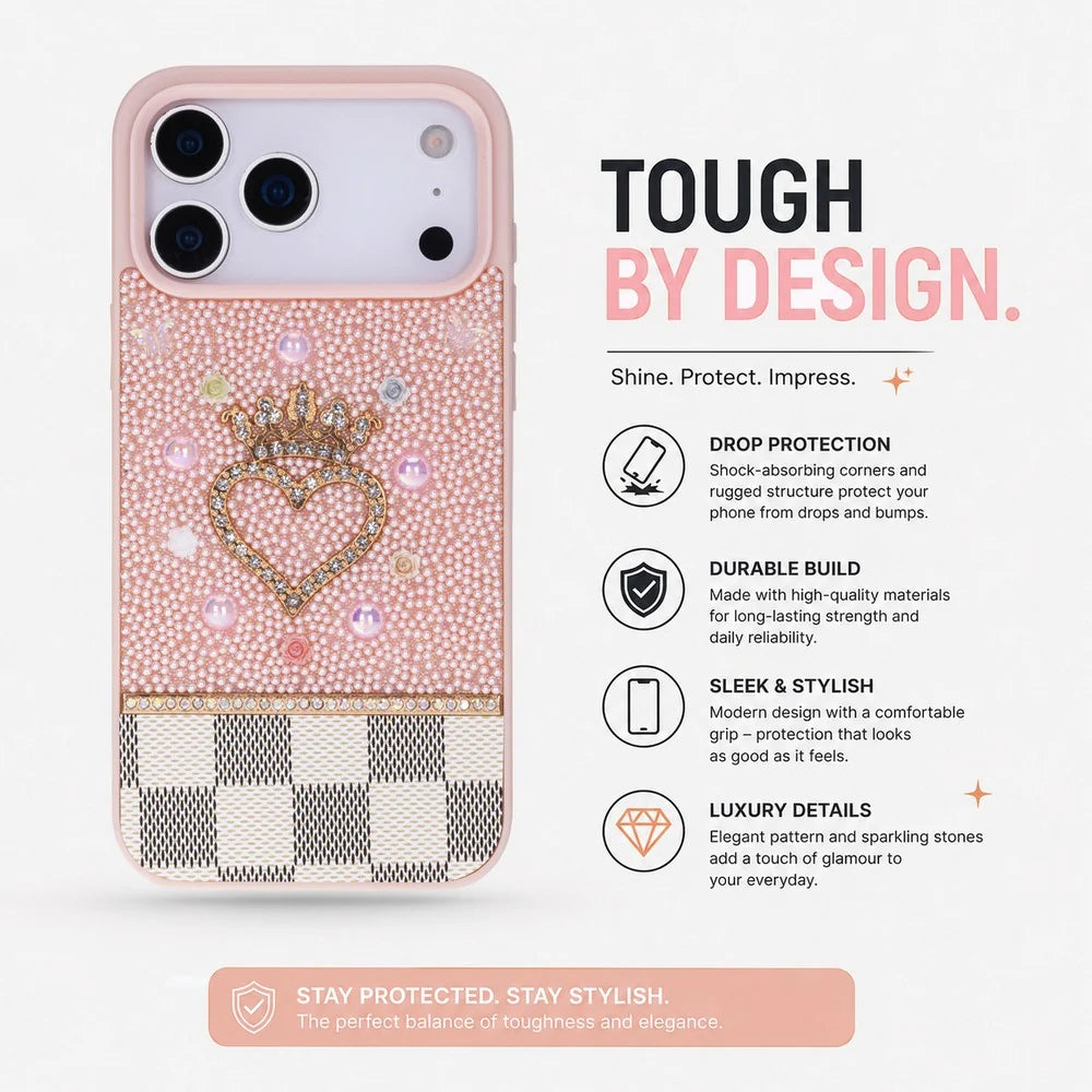 Vissel Heart Crystal Luxury Case for iPhone 18 Pro Max / 17 Pro Max