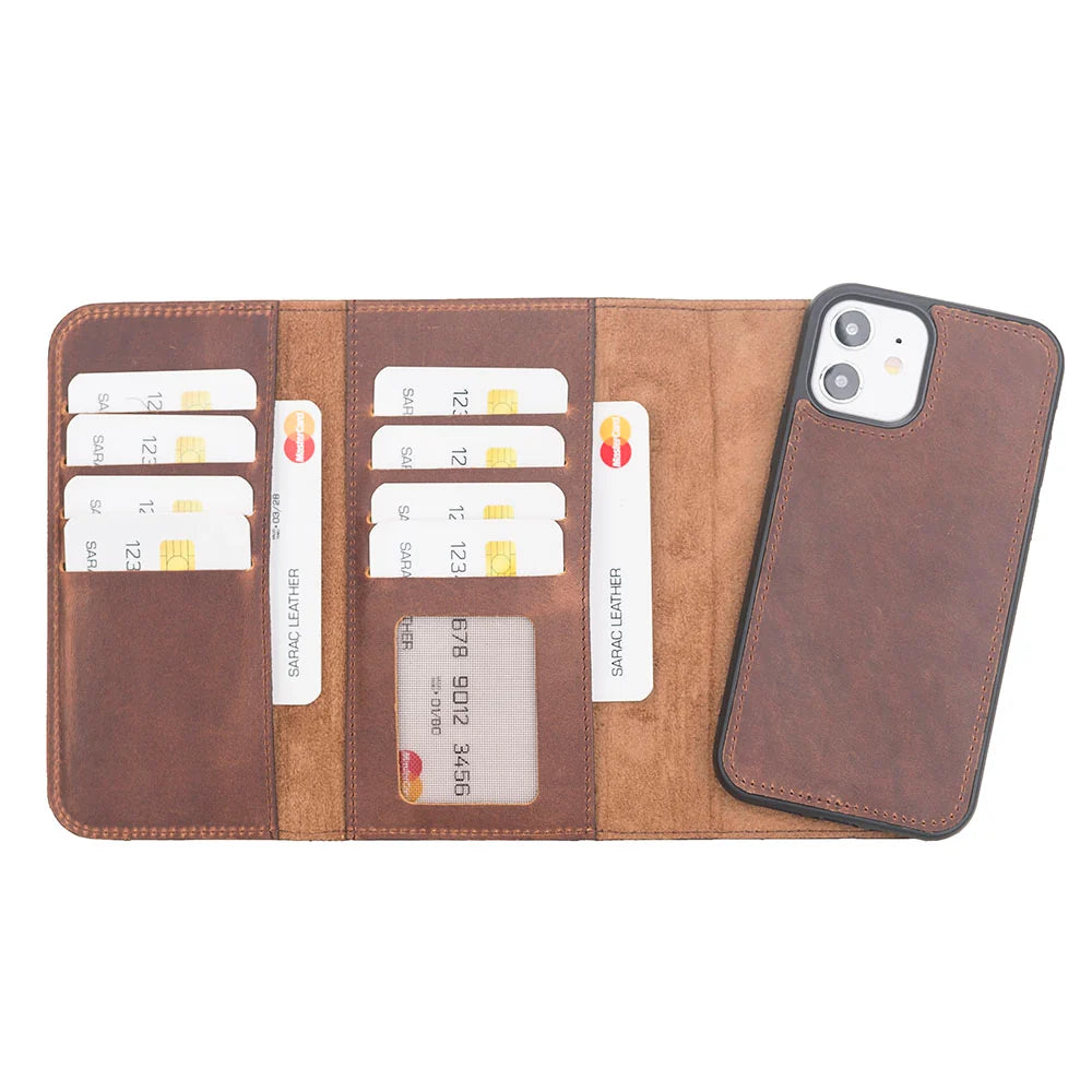 Santa iPhone 12 Mini Leather Detachable Wallet Case