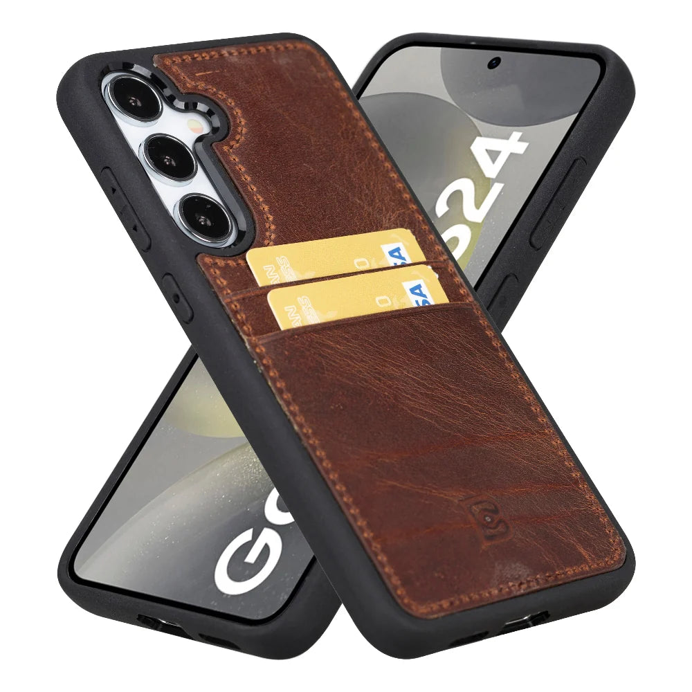 Flex Cover Leather Samsung Galaxy S24 Case with Card Holder