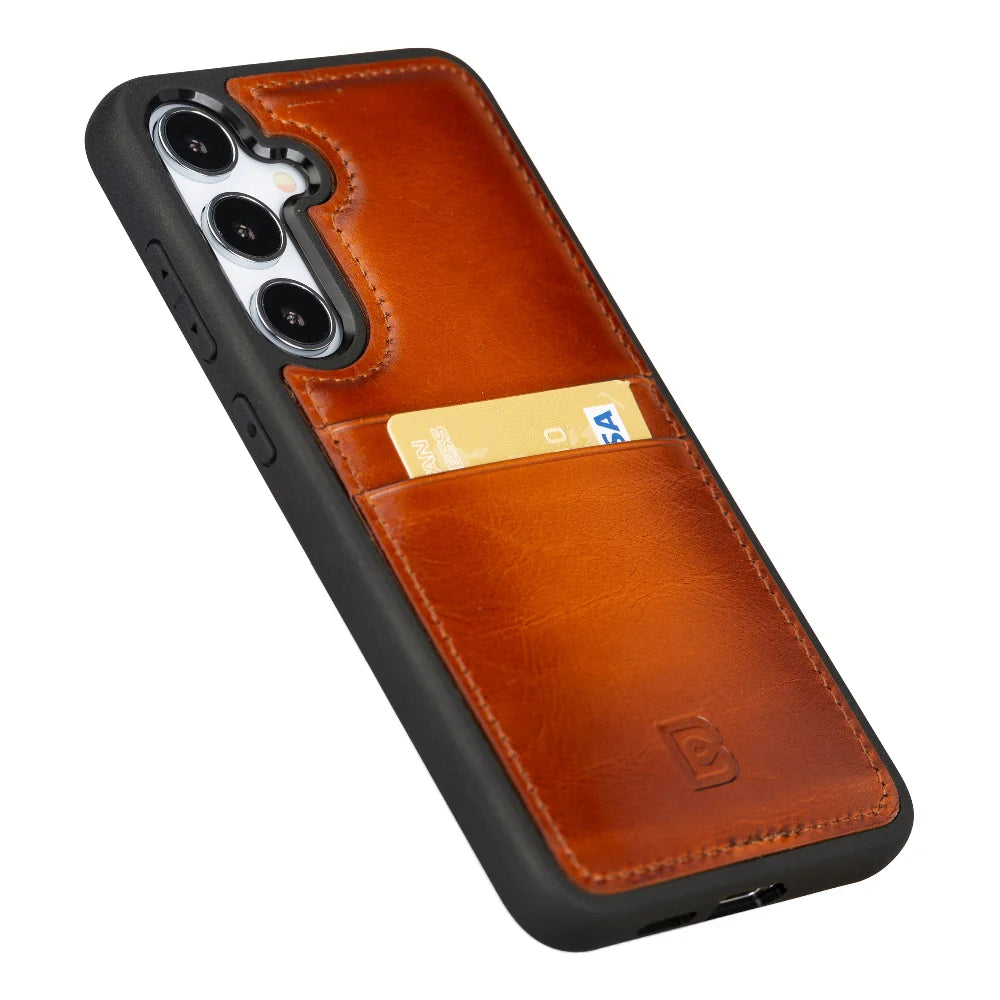 Flex Cover Leather Samsung Galaxy S24 Case with Card Holder