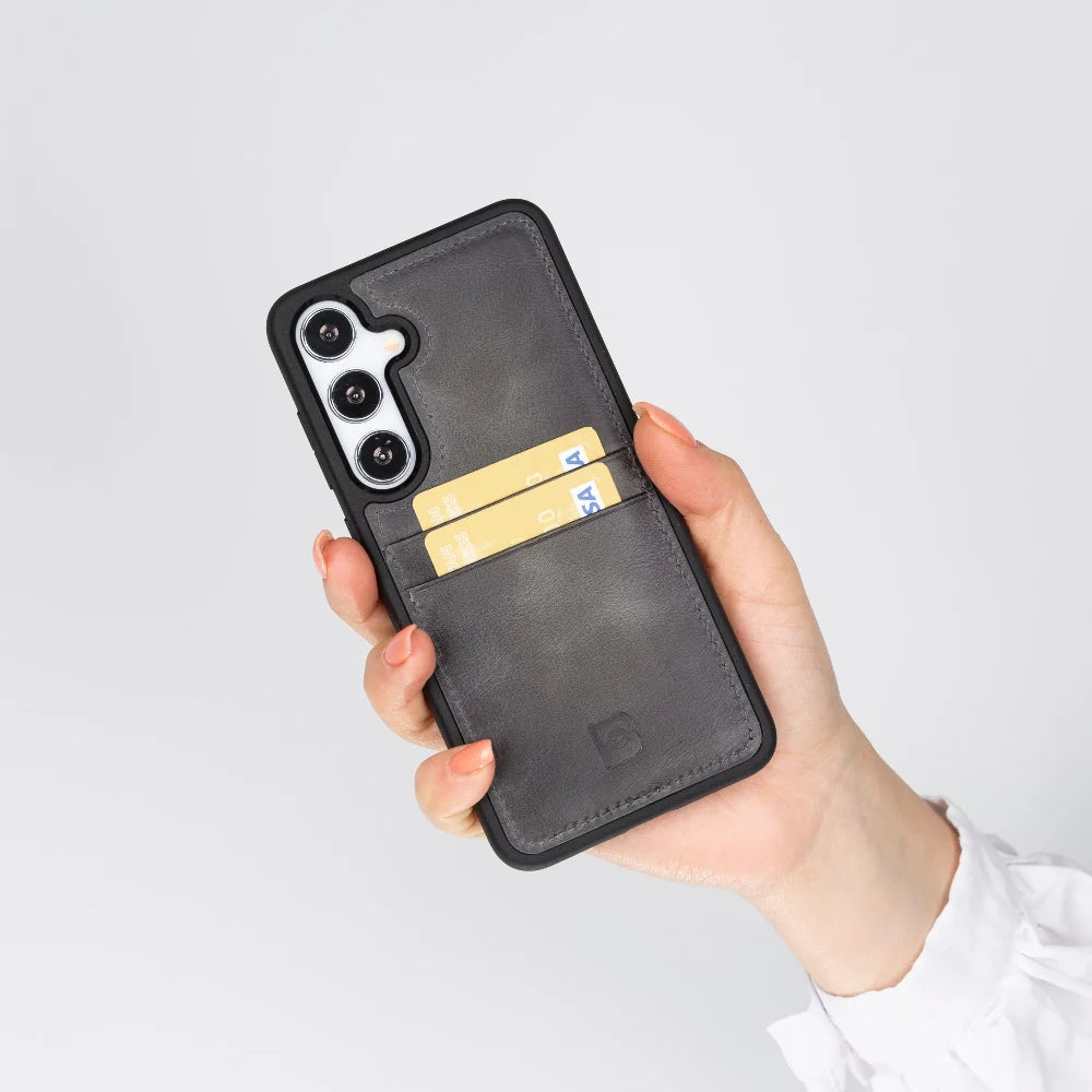 Flex Cover Leather Samsung Galaxy S24 Case with Card Holder