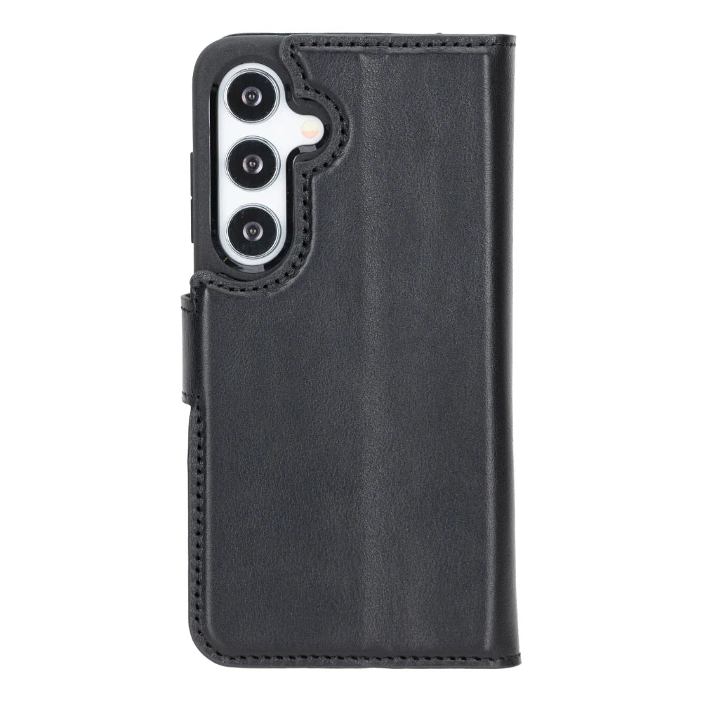 Magic Abnehmbar Leder Wallet Case für Samsung Galaxy S25 aus echtem Leder
