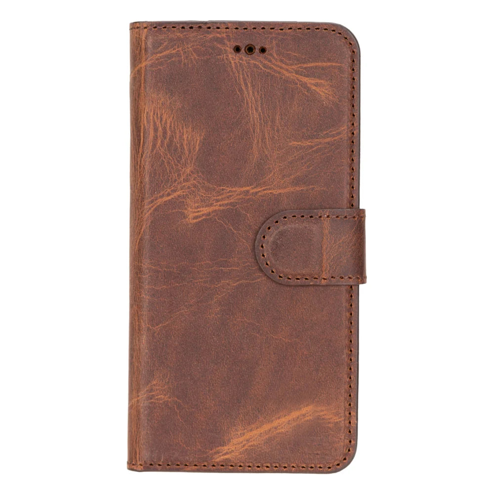 Magic Abnehmbar Leder Wallet Case für Samsung Galaxy S25 aus echtem Leder