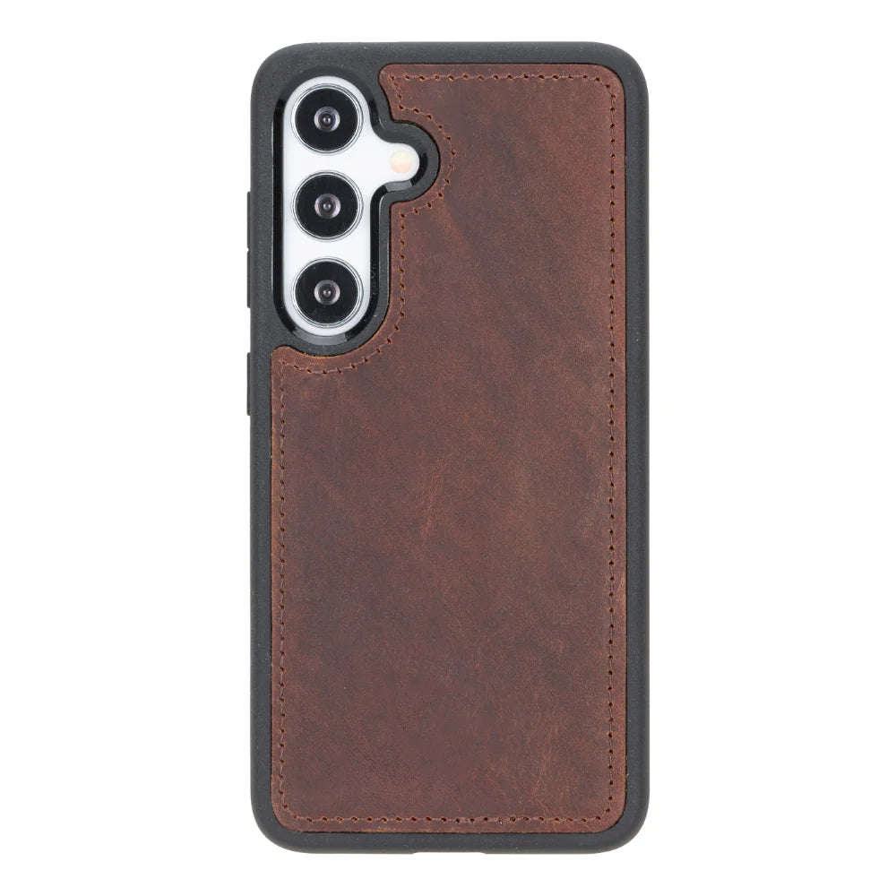 Magic Abnehmbar Leder Wallet Case für Samsung Galaxy S25 aus echtem Leder