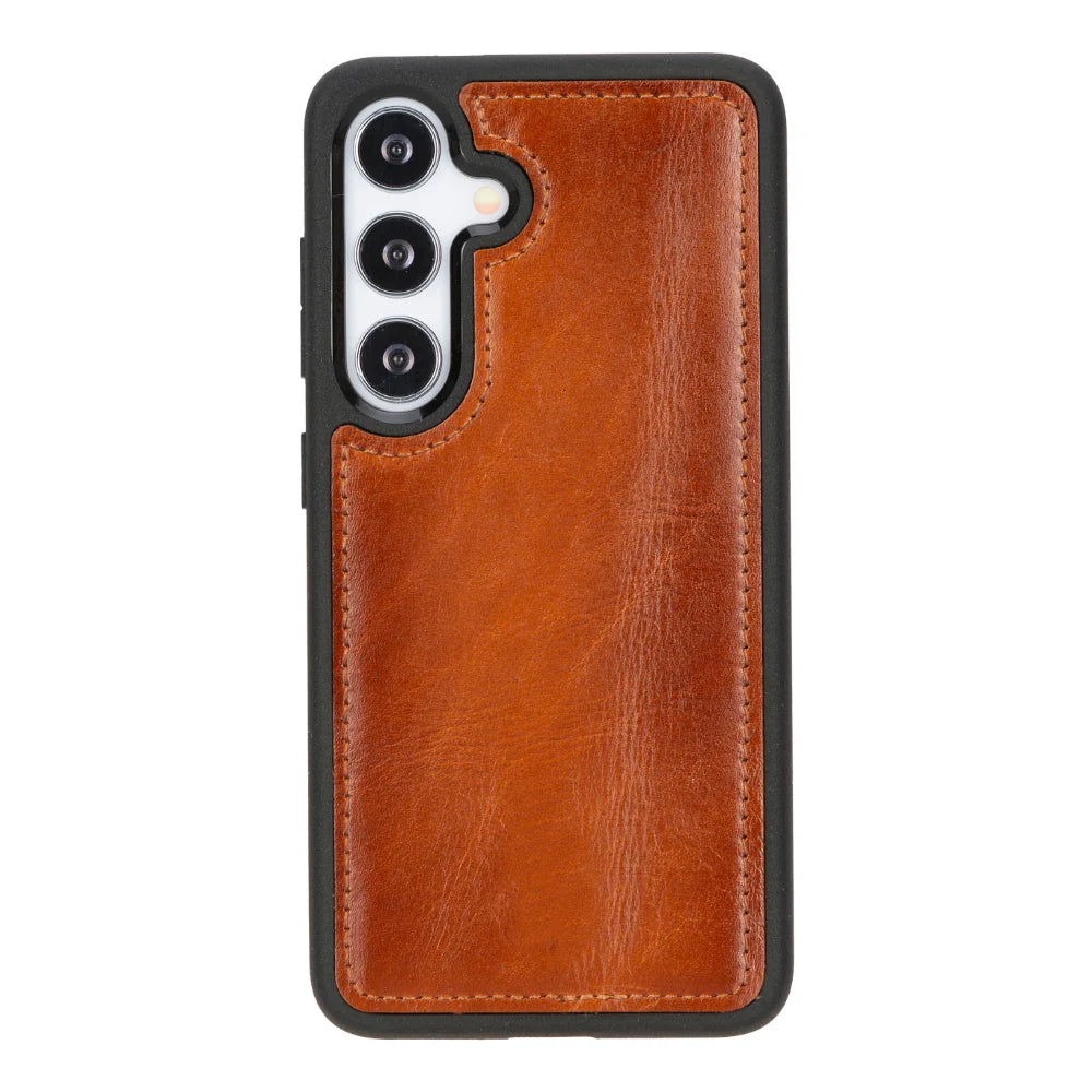 Magic Abnehmbar Leder Wallet Case für Samsung Galaxy S25 aus echtem Leder