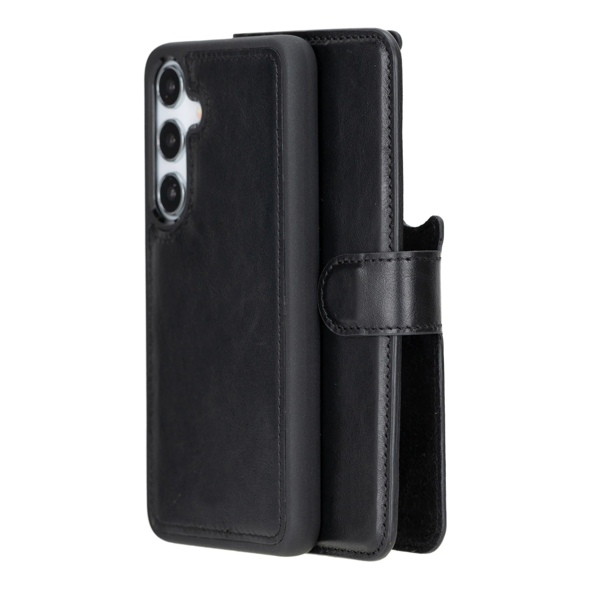 Magic Abnehmbar Leder Wallet Case für Samsung Galaxy S24 aus echtem Leder