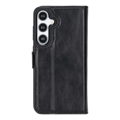 Magic Abnehmbar Leder Wallet Case für Samsung Galaxy S24 aus echtem Leder