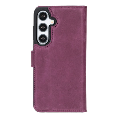 Magic Abnehmbar Leder Wallet Case für Samsung Galaxy S24 Ultra aus echtem Leder