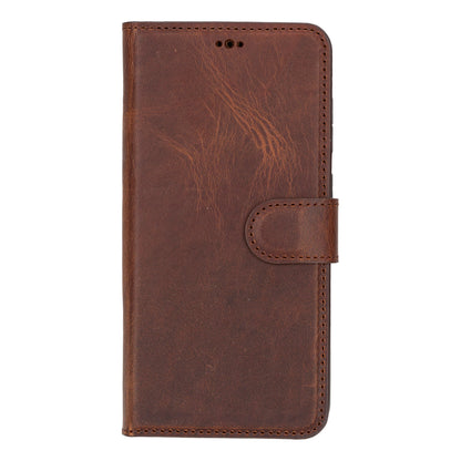 Magic Abnehmbar Leder Wallet Case für Samsung Galaxy S24 aus echtem Leder