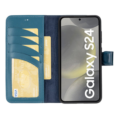 Magic Abnehmbar Leder Wallet Case für Samsung Galaxy S24 Ultra aus echtem Leder