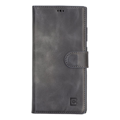 Magic Abnehmbar Leder Wallet Case für Samsung Galaxy S24 Ultra aus echtem Leder