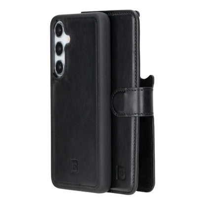 Magic Abnehmbar Leder Wallet Case für Samsung Galaxy S25 aus echtem Leder