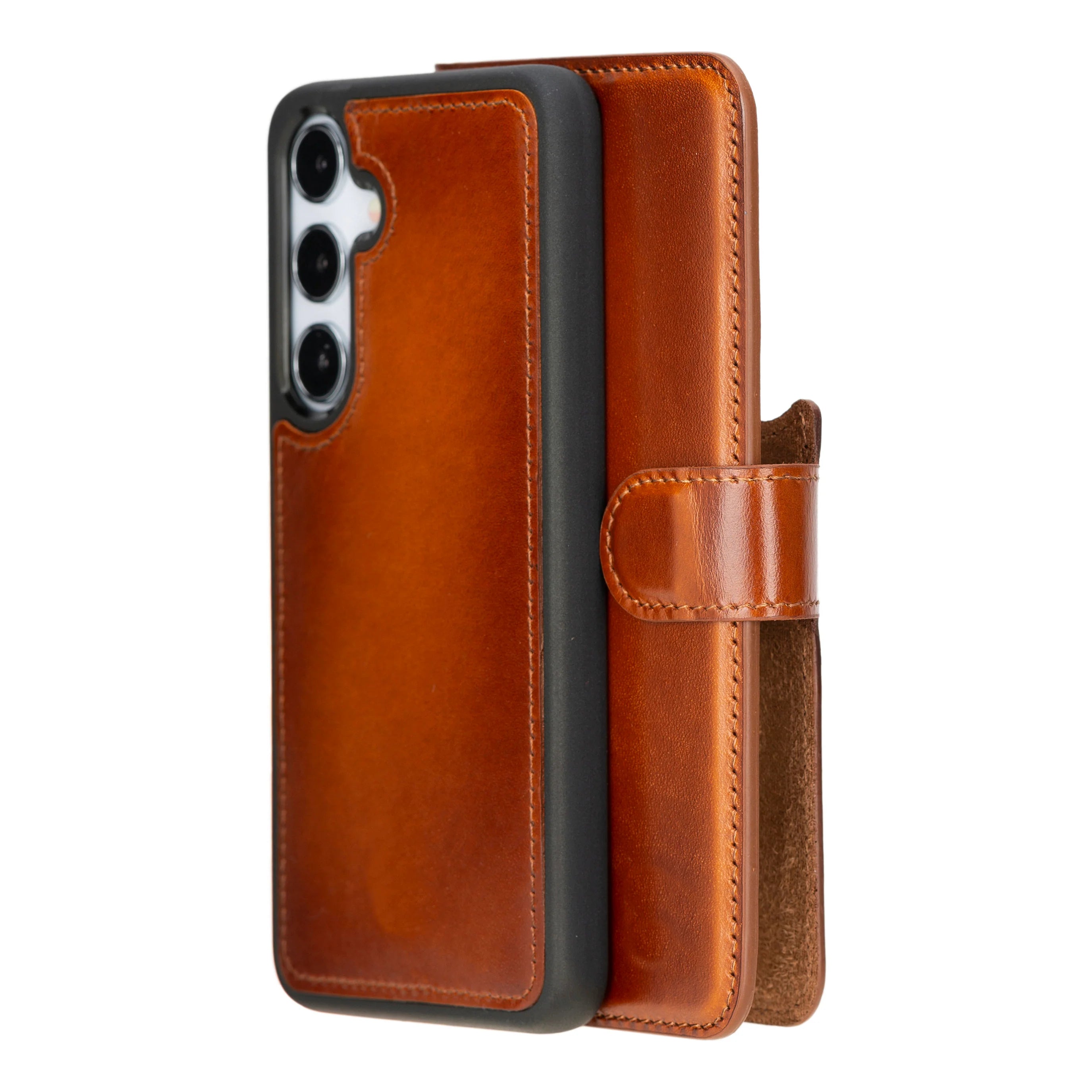 Magic Abnehmbar Leder Wallet Case für Samsung Galaxy S24 Plus aus echtem Leder