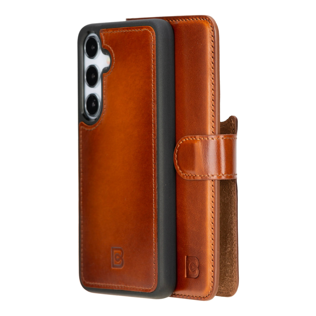 Magic Abnehmbar Leder Wallet Case für Samsung Galaxy S24 Ultra aus echtem Leder