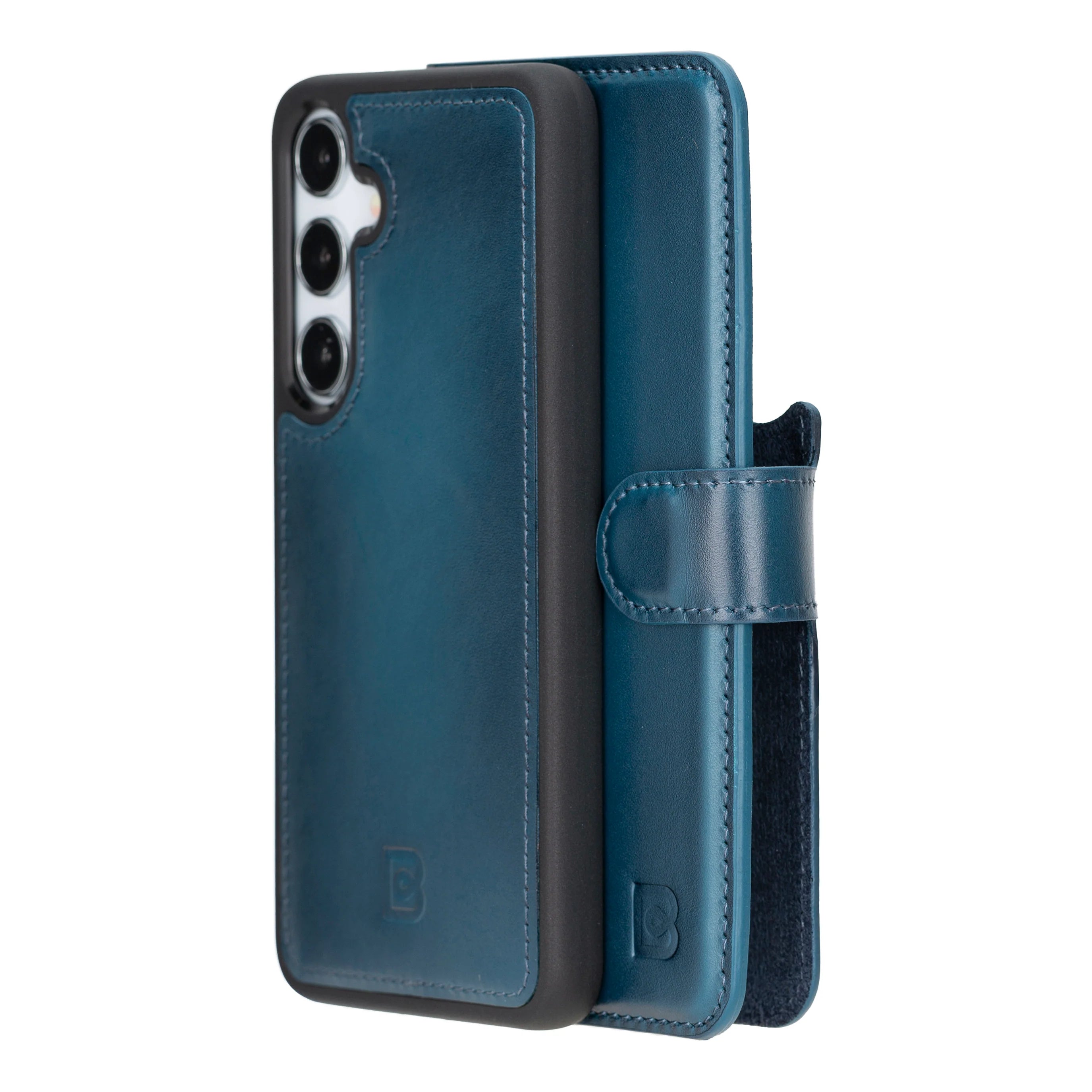Magic Abnehmbar Leder Wallet Case für Samsung Galaxy S24 aus echtem Leder
