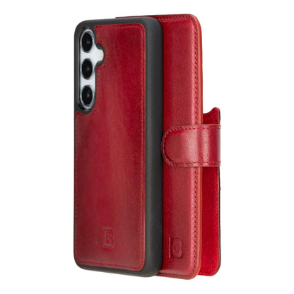 Magic Abnehmbar Leder Wallet Case für Samsung Galaxy S25 aus echtem Leder