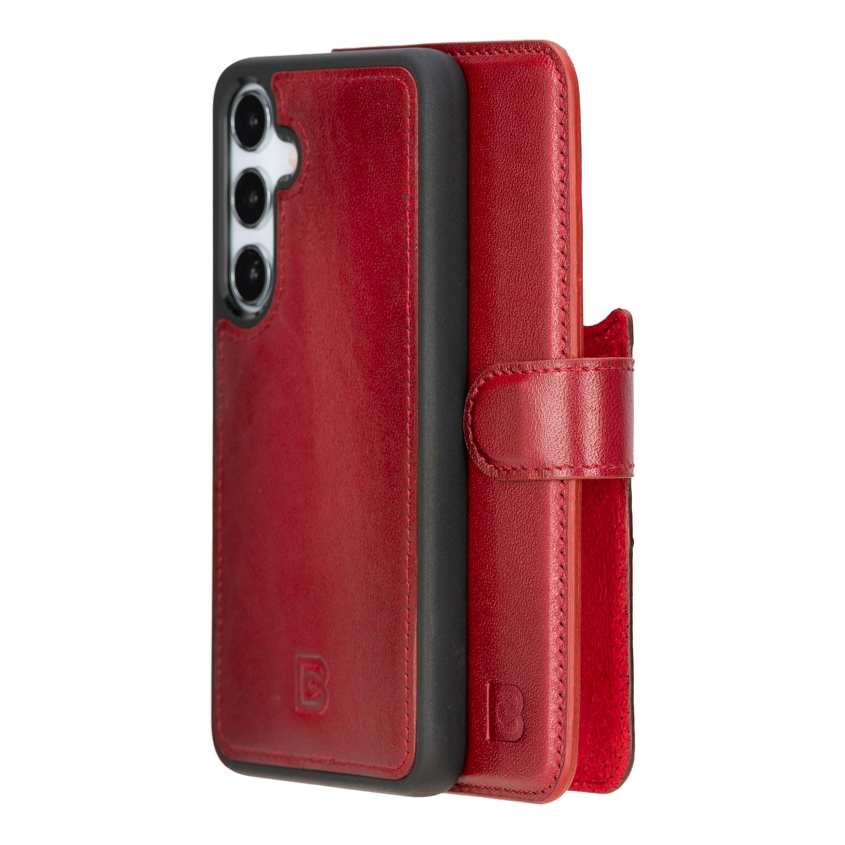 Magic Abnehmbar Leder Wallet Case für Samsung Galaxy S24 aus echtem Leder