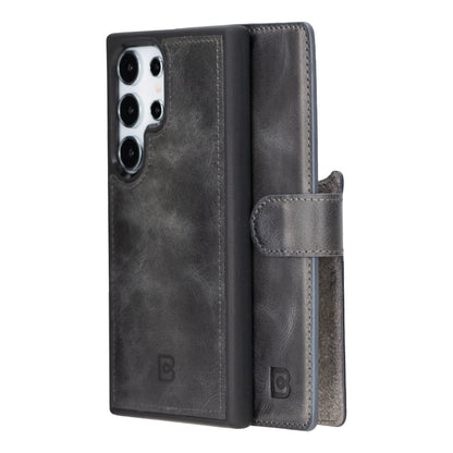 Magic Abnehmbar Leder Wallet Case für Samsung Galaxy S24 Ultra aus echtem Leder