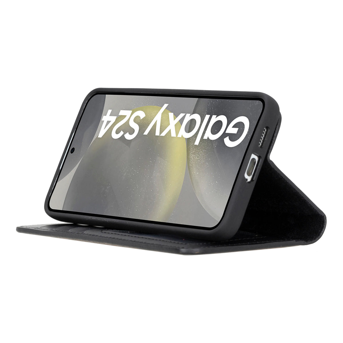 Magic Abnehmbar Leder Wallet Case für Samsung Galaxy S24 aus echtem Leder