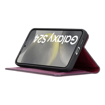 Magic Abnehmbar Leder Wallet Case für Samsung Galaxy S24 aus echtem Leder