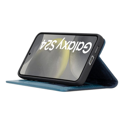 Magic Abnehmbar Leder Wallet Case für Samsung Galaxy S24 Ultra aus echtem Leder