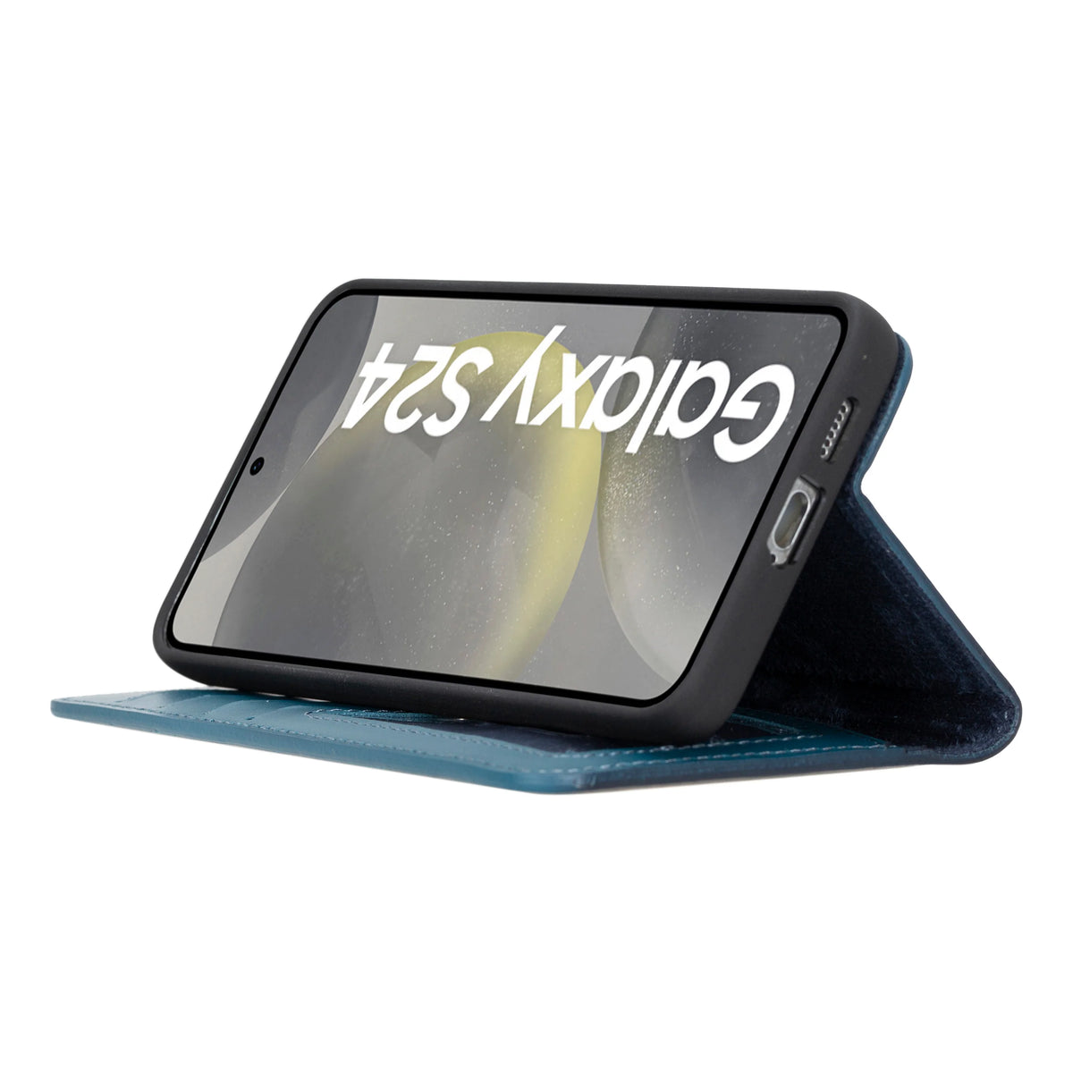 Magic Abnehmbar Leder Wallet Case für Samsung Galaxy S24 aus echtem Leder