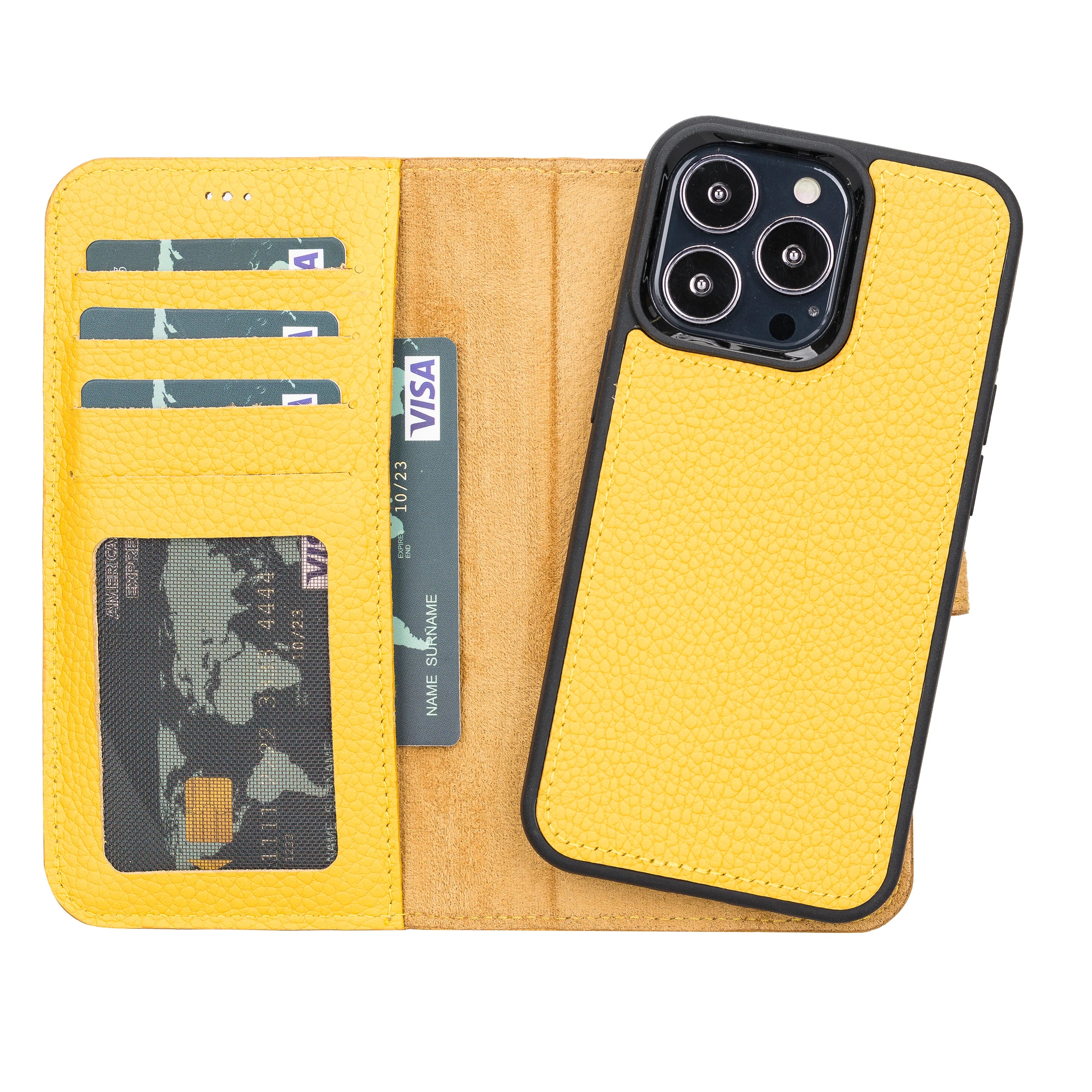 Magic Abnehmbar Leder Wallet Case für iPhone 13 Pro Max aus echtem Leder