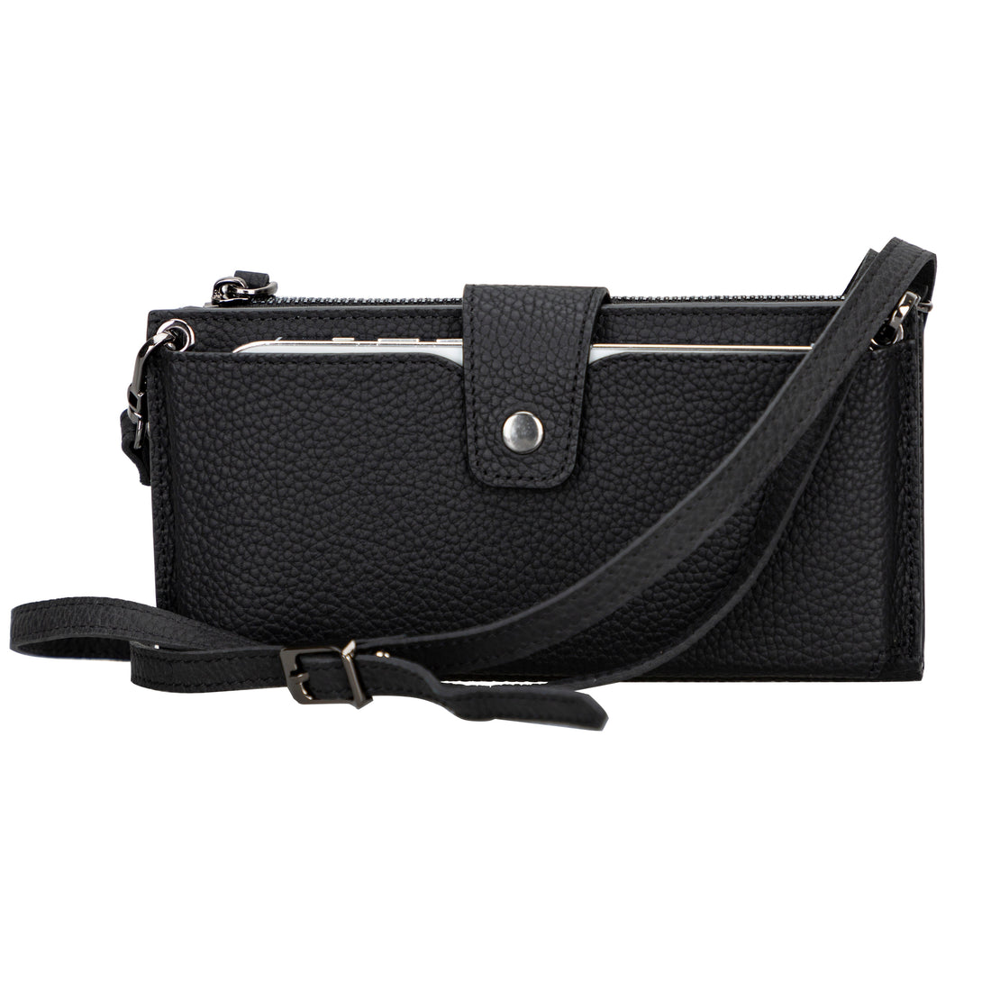 Nexora Strap Leather Crossbody Wallet