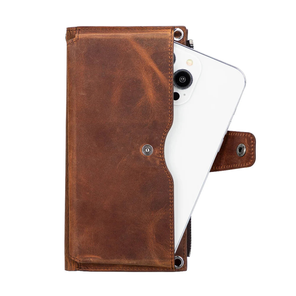 Lozan Strap Leather Crossbody Wallet