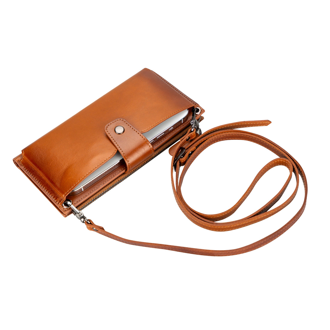 Lozan Strap Leather Crossbody Wallet 