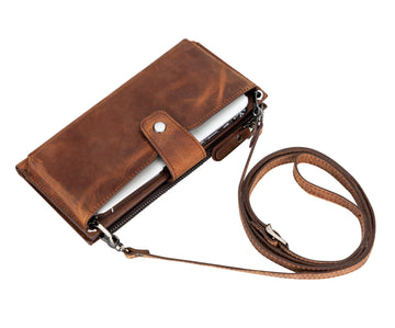 Lozan Strap Leather Crossbody Wallet