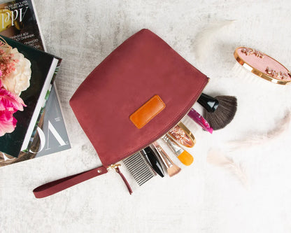 Luna Leather Makeup Bag