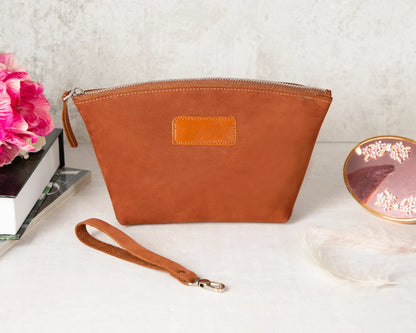 Luna Leather Makeup Bag
