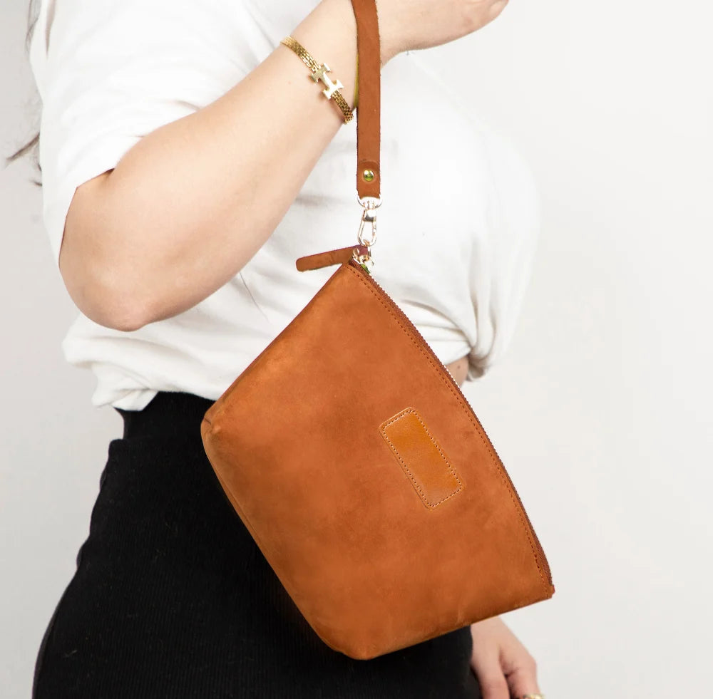 Luna Leather Makeup Bag