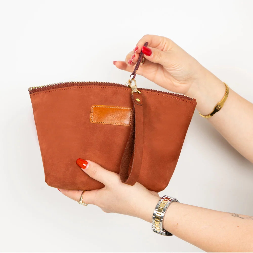 Luna Leather Makeup Bag