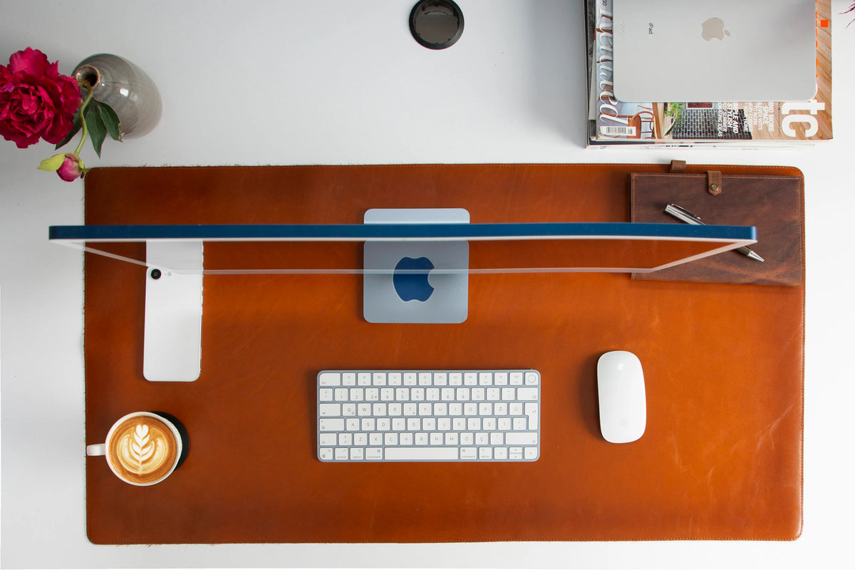 Lined Leather Desk Mat Large Size