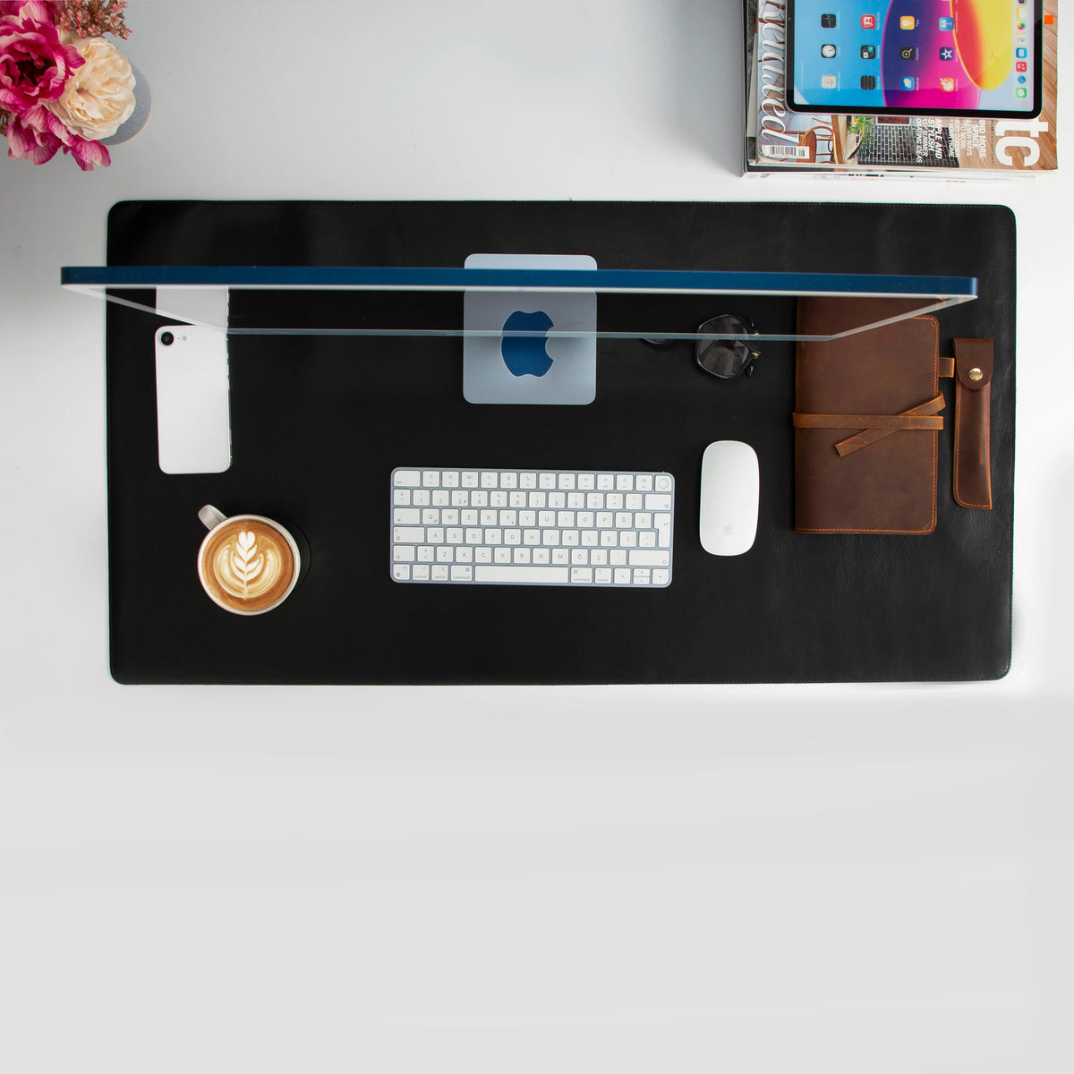 Lined Leather Desk Mat Large Size