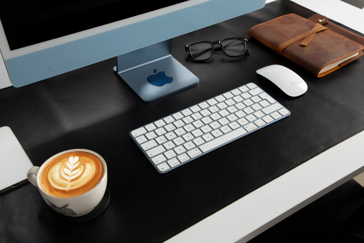 Lined Leather Desk Mat Large Size