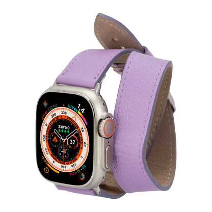 Doppel-Tour Lederarmband für Apple Watch aus echtem Leder