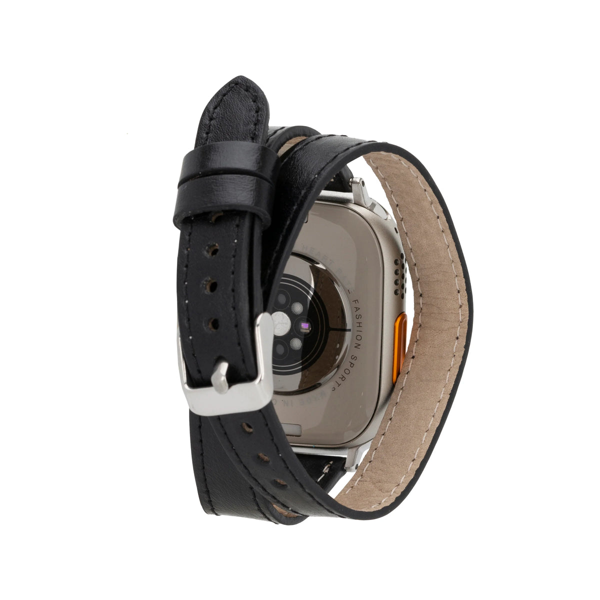 Quantum Schmal Doppel-Tour Lederarmband für Apple Watch aus echtem Leder