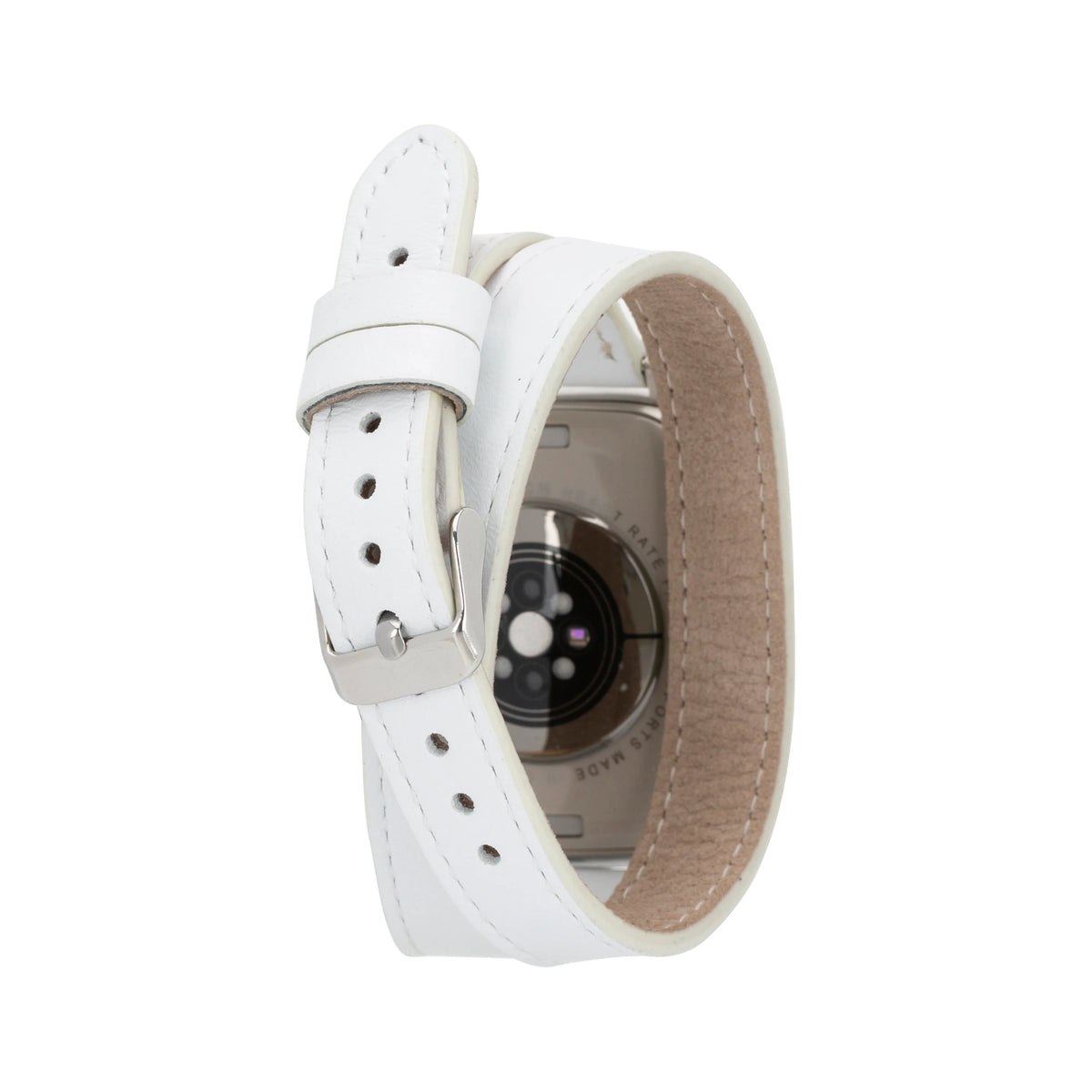 Quantum Schmal Doppel-Tour Lederarmband für Apple Watch aus echtem Leder