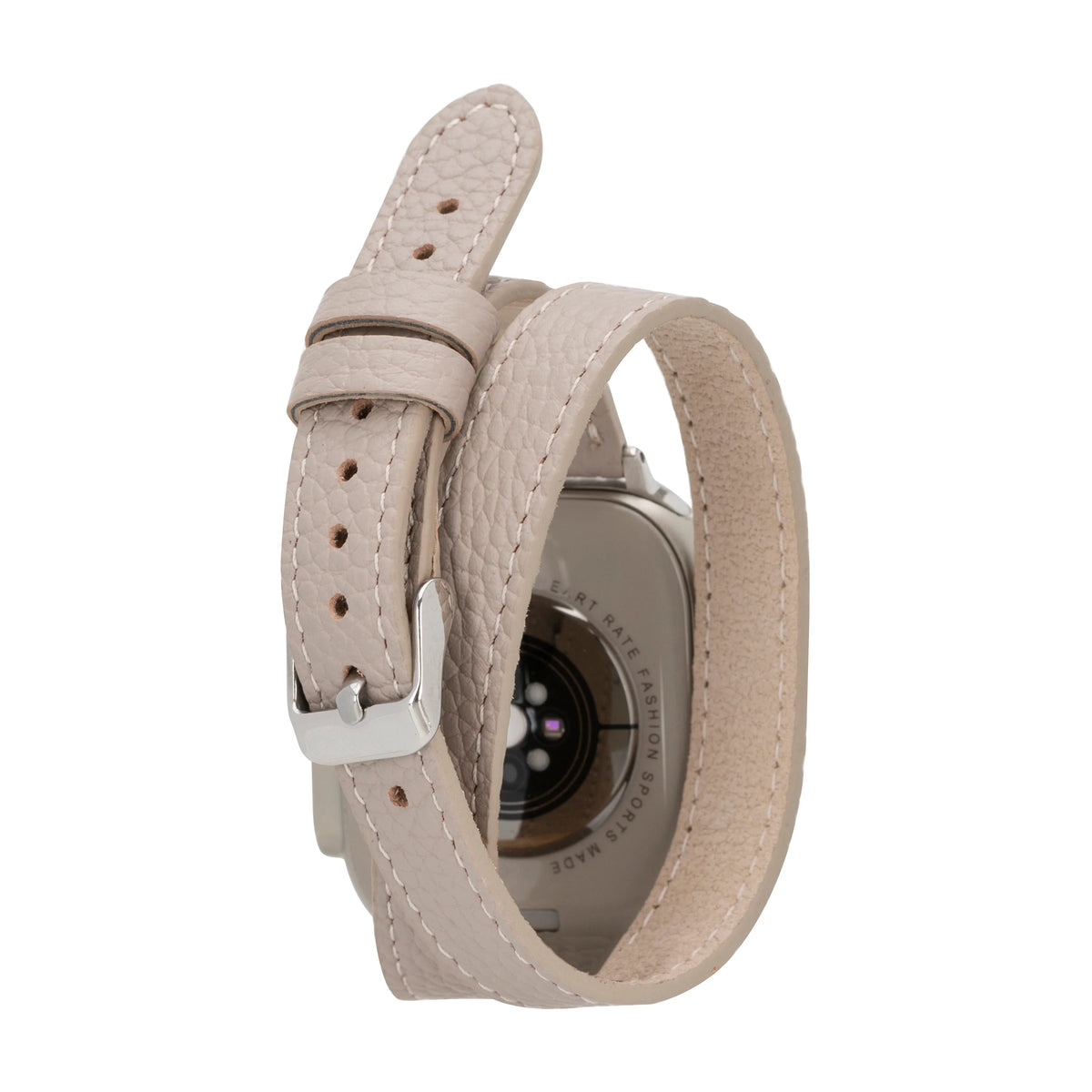 Quantum Schmal Doppel-Tour Lederarmband für Apple Watch aus echtem Leder