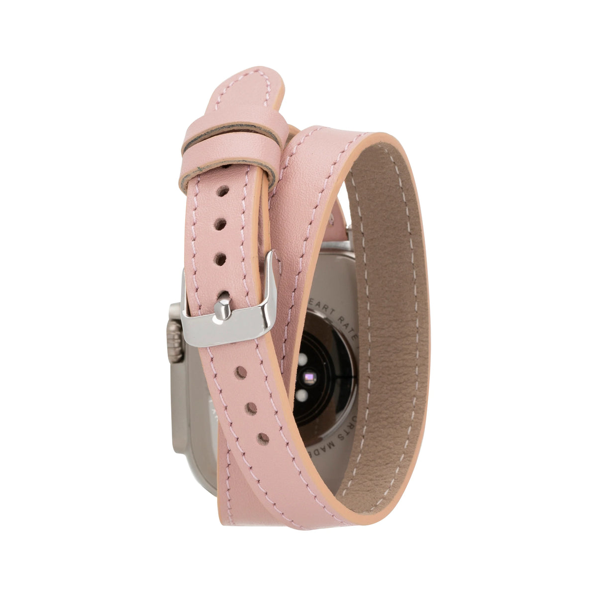 Quantum Schmal Doppel-Tour Lederarmband für Apple Watch aus echtem Leder