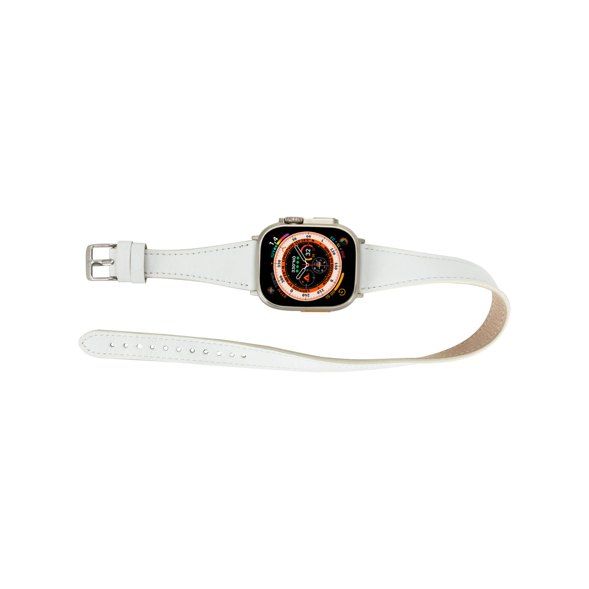 Quantum Schmal Doppel-Tour Lederarmband für Apple Watch aus echtem Leder