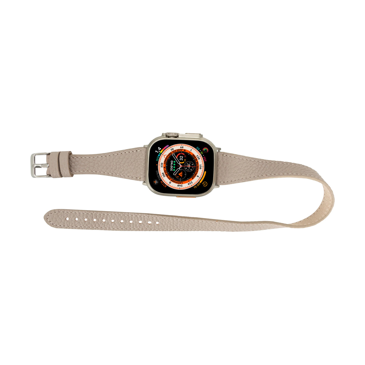 Quantum Schmal Doppel-Tour Lederarmband für Apple Watch aus echtem Leder