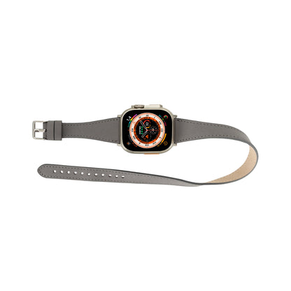 Quantum Schmal Doppel-Tour Lederarmband für Apple Watch aus echtem Leder