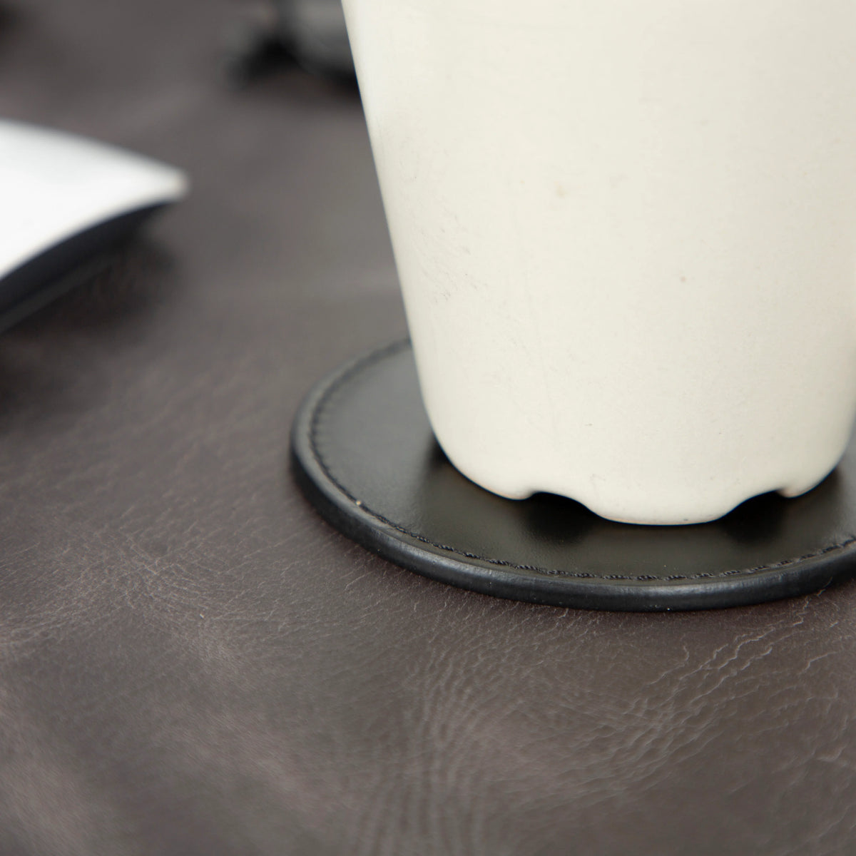 Divine Cup Leather Coaster Set