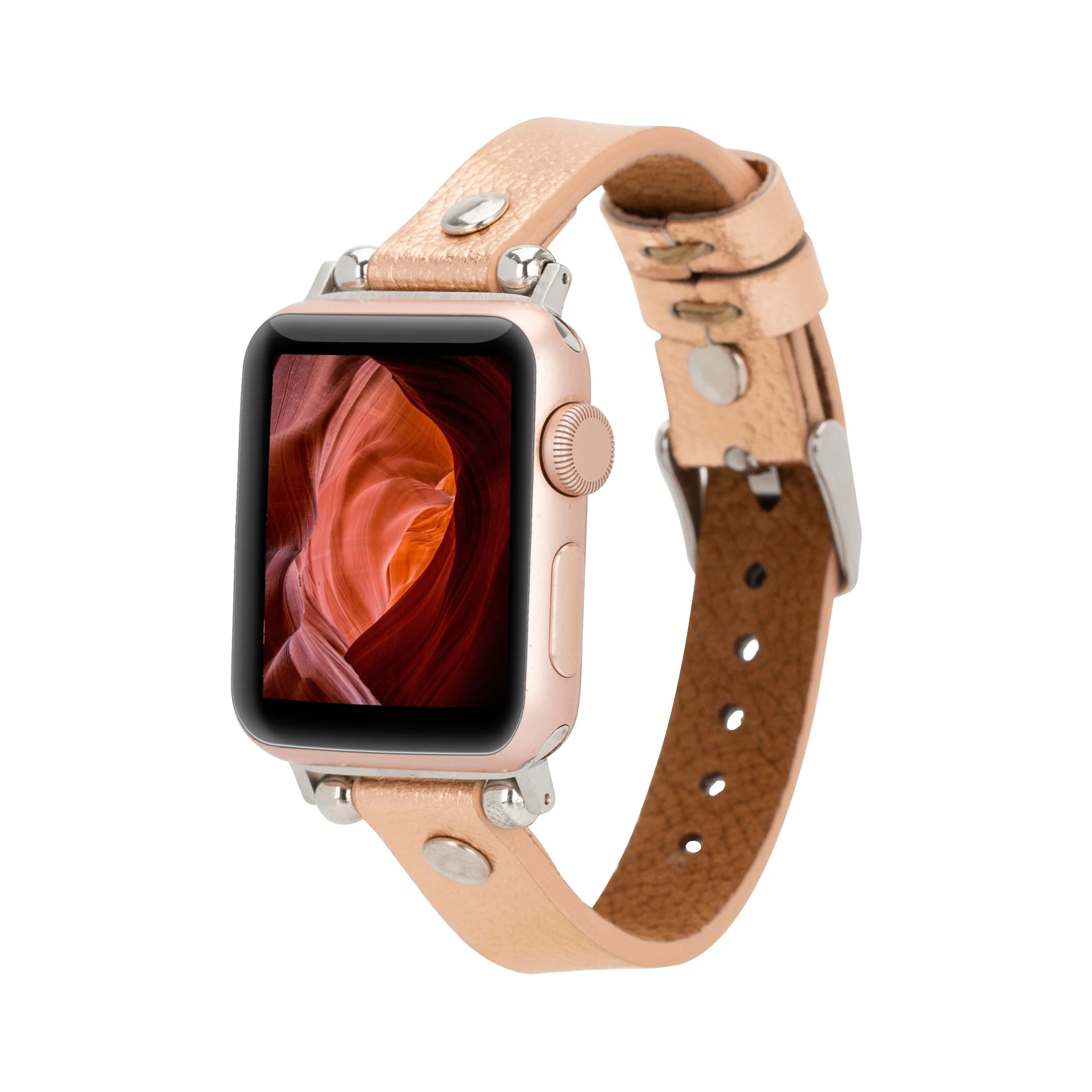 Ferro with Silver Trok Lederarmband für Apple Watch aus echtem Leder