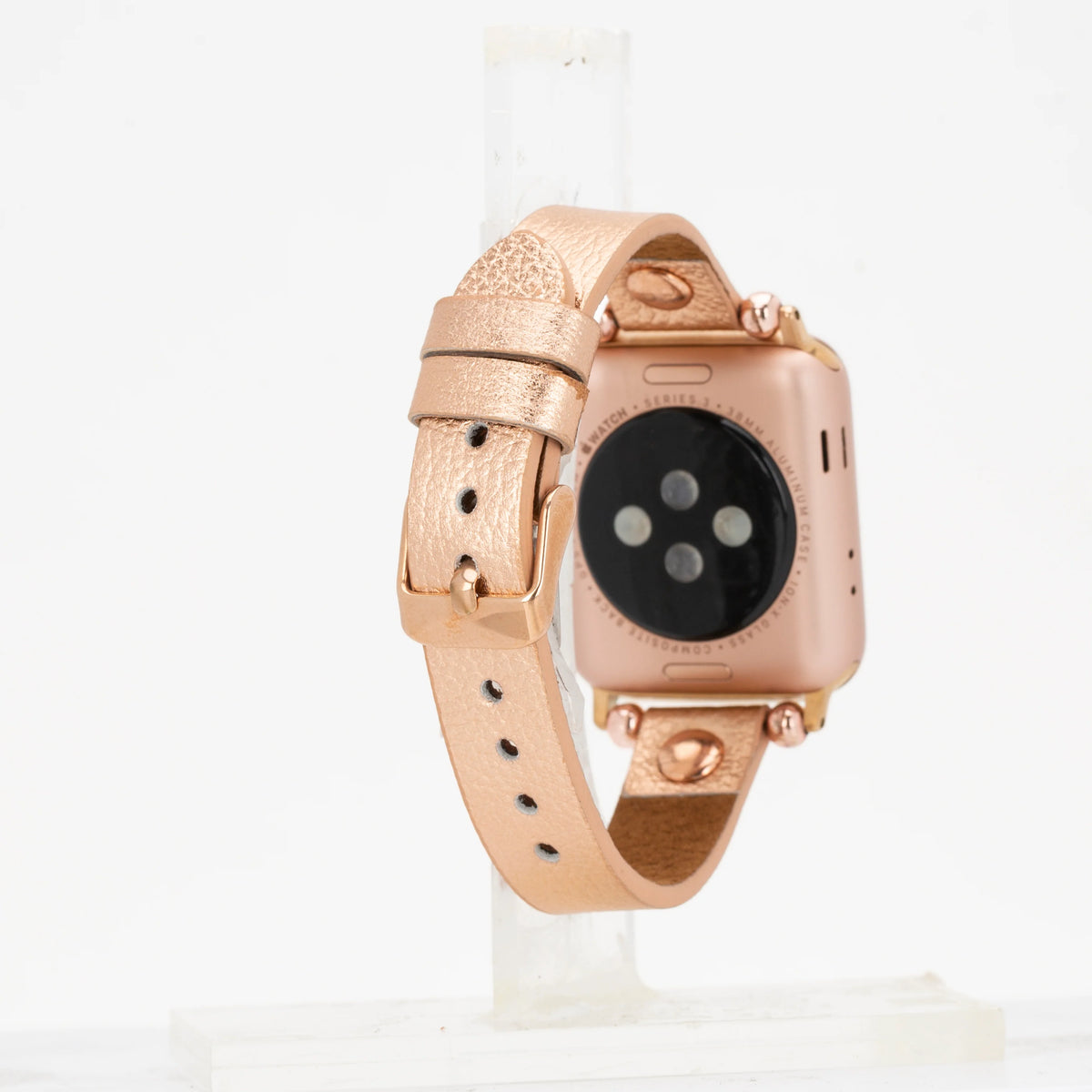 Ferro with Rose Gold Trok Lederarmband für Apple Watch aus echtem Leder